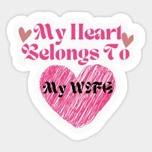 valentine's day 2023 , best gift for your love , couple , wife husband , boyfriend, girlfriend heart, love ,pink , read Sticker